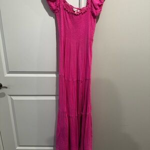 LoveShackFancy Fuchsia Maxi Dress
